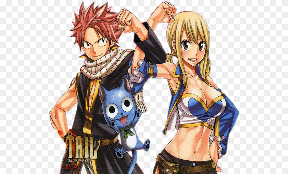 Natsu Happy And Lucy, Book, Comics, Publication, Adult Png Image