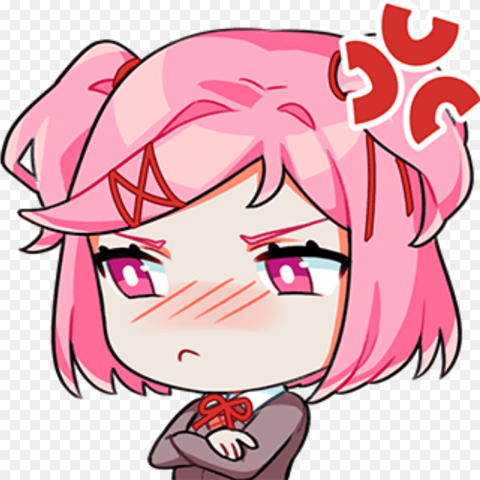 Natsuki Ddlc Sticker Line Doki Doki Literature Club Stickers Line, Book, Comics, Publication, Baby Png