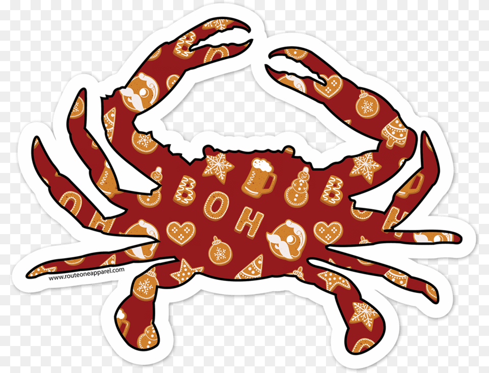 Natty Boh Christmas Cookie Crab Sticker National Bohemian, Food, Seafood, Animal, Invertebrate Png