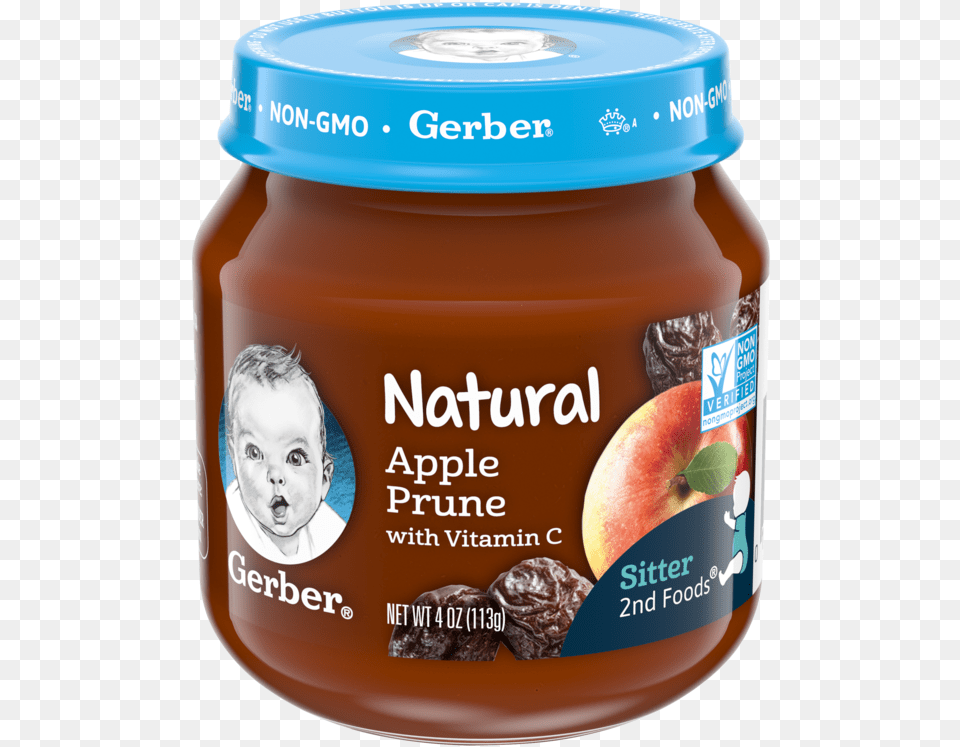 Natural 2nd Foods Apple Prune Puree Gerber Baby Food, Plant, Person, Produce, Fruit Free Transparent Png