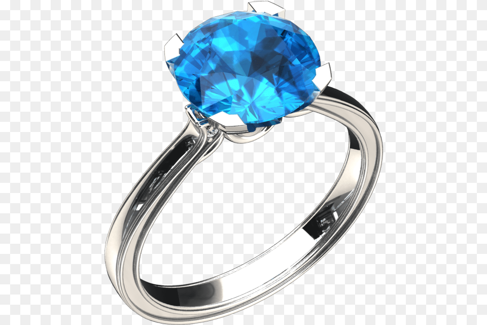 Natural Blue Topaz Solitaire 14k Gold Ring Style Engagement Ring, Accessories, Gemstone, Jewelry, Diamond Free Transparent Png