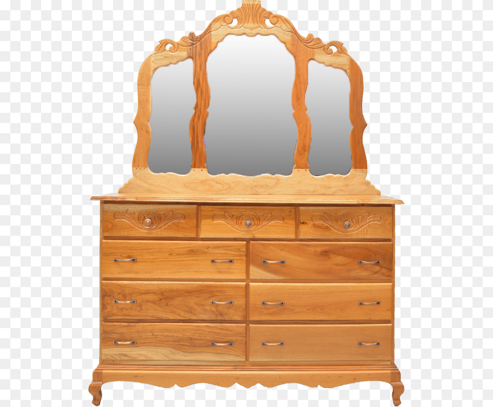 Natural Cedar 9 Drawer Dresser 9 Drawer Dresser With 3 Mirror, Cabinet, Furniture, Crib, Infant Bed Png