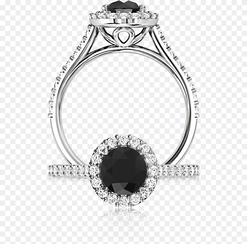 Natural Coloured Diamonds Black Halo Ring, Accessories, Diamond, Gemstone, Jewelry Free Transparent Png