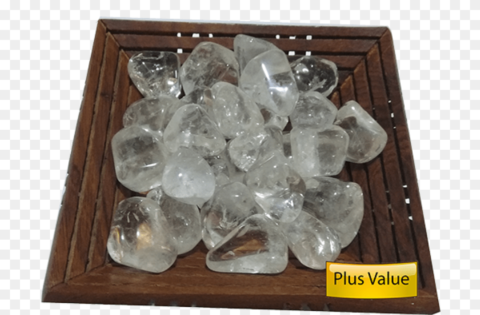 Natural Crystal Quartz Pebbles In Beautiful Wooden Crystal, Mineral, Accessories, Diamond, Gemstone Png