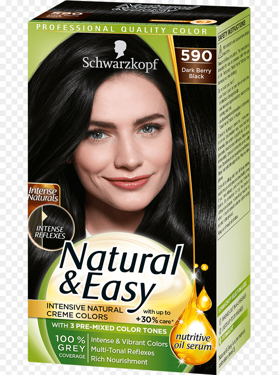 Natural Easy Com Black Hair 590 Dark Berry Black Schwarzkopf Natural Amp Easy, Advertisement, Poster, Adult, Person Png Image