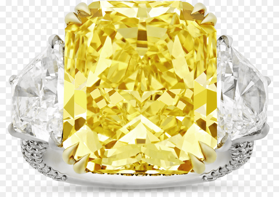Natural Fancy Intense Yellow Diamond Ring Engagement Ring, Accessories, Gemstone, Jewelry Png Image