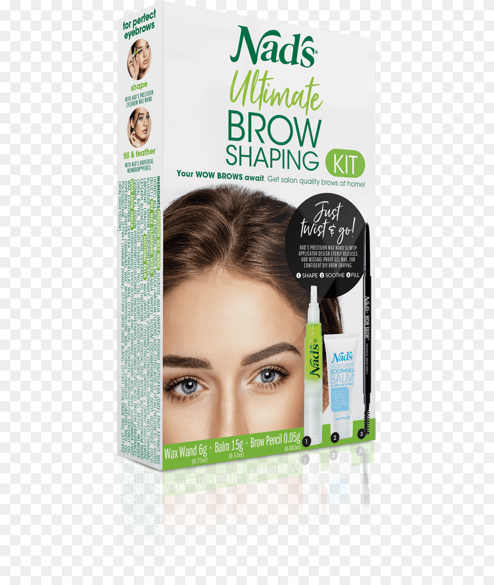 Natural Hair Removal Ultimate Brow Shaping Kit Nads Hair Removal, Adult, Person, Woman, Female Free Transparent Png