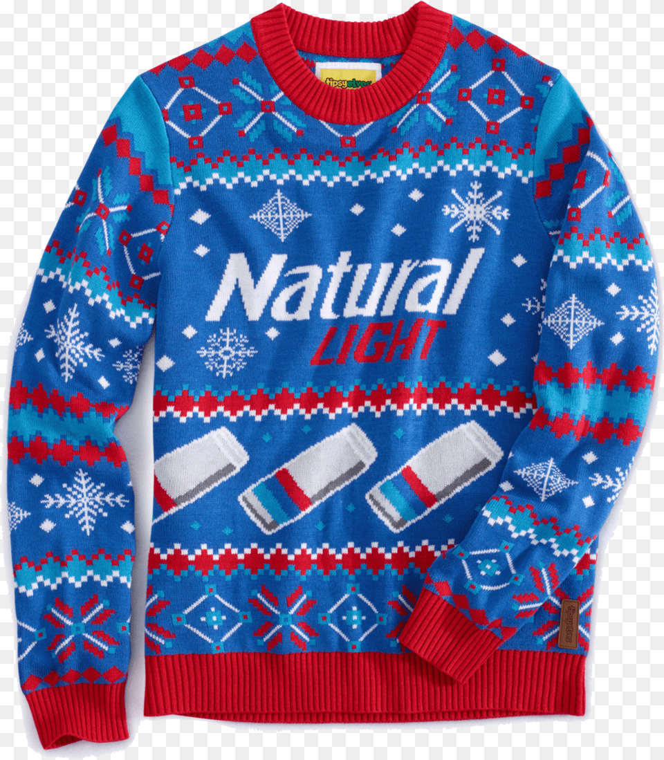 Natural Light Christmas Sweater, Clothing, Knitwear, Sweatshirt, Hoodie Free Png
