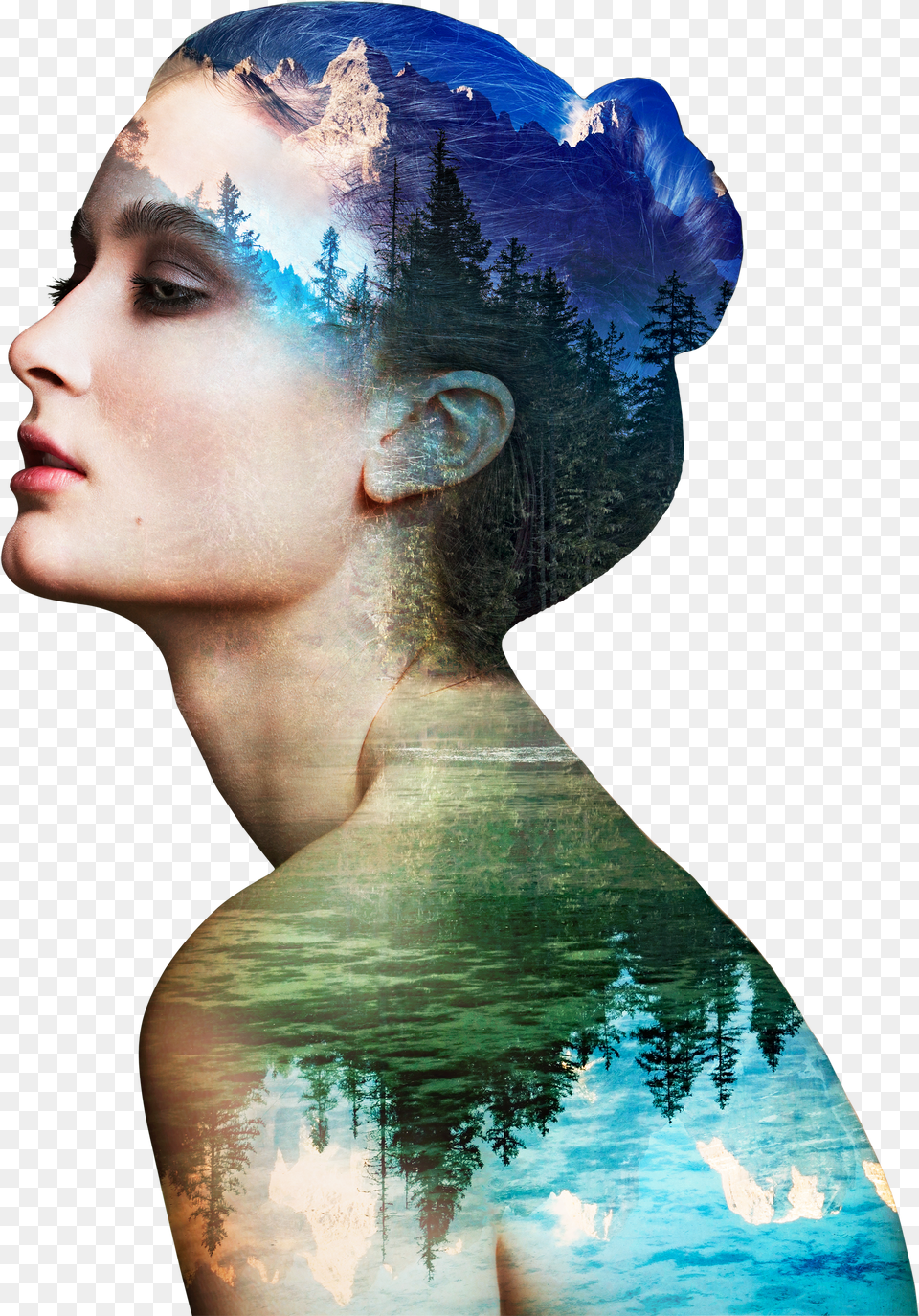 Natural Reflected On A Woman S Silhouette Png