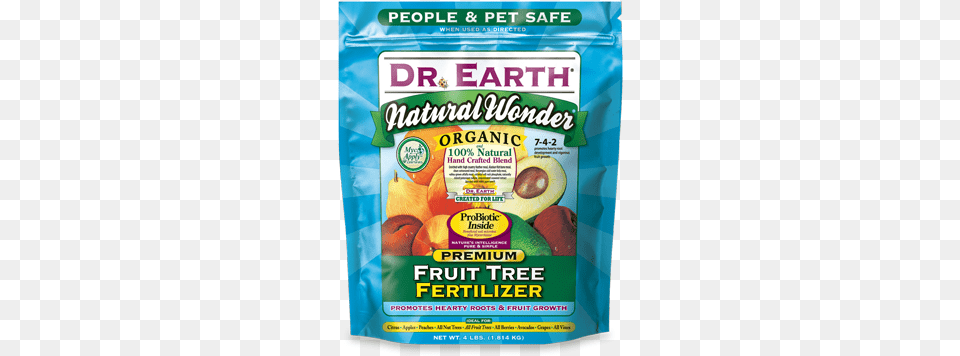 Natural Wonder Fruit Tree Fertilizer Poly Bag 4 Lb Dr Earth Fruit Tree Fertilizer, Food, Plant, Produce, Advertisement Png
