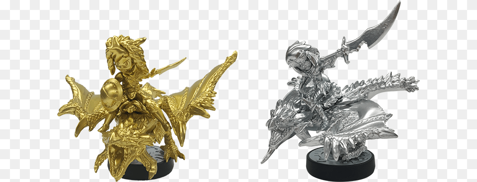Naturally Those Two Amiibo Are Just A Gold And Silver Monster Hunter Stories Amiibo Gold Free Png