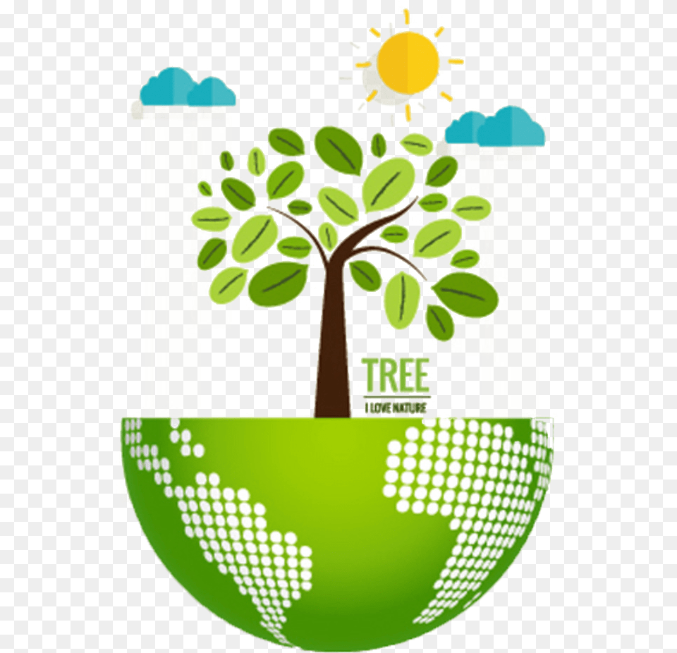 Nature Environmentally Friendly Ecology Illustration Love Nature Vector, Art, Potted Plant, Plant, Green Png
