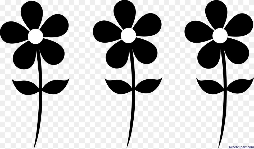 Nature Flowers Daisies Set Black Clip Art, Lighting, Night, Outdoors, Astronomy Free Png
