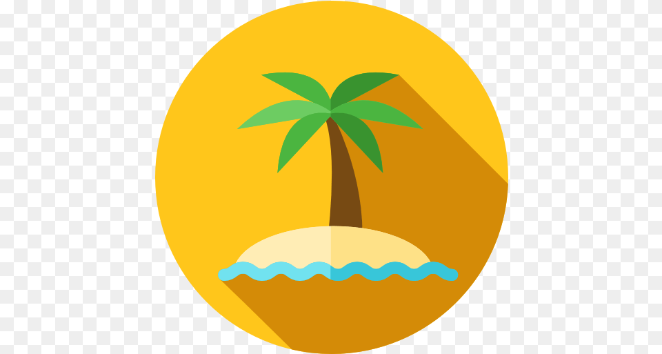 Nature Oasis Island Desert Tropical Palm Tree Icon Palm Tree Circle Icon, Summer, Leaf, Plant, Outdoors Free Png