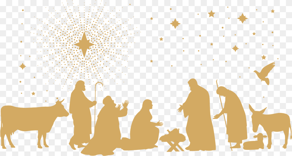 Nature People Nativity Scene S White Nativity Scene Silhouette, Lighting, Adult, Person, Man Png Image