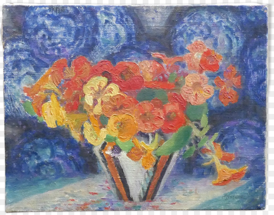 Nature Table Dead Flower Arrangement With Vase Triangular Motif, Art, Painting, Modern Art, Canvas Free Png