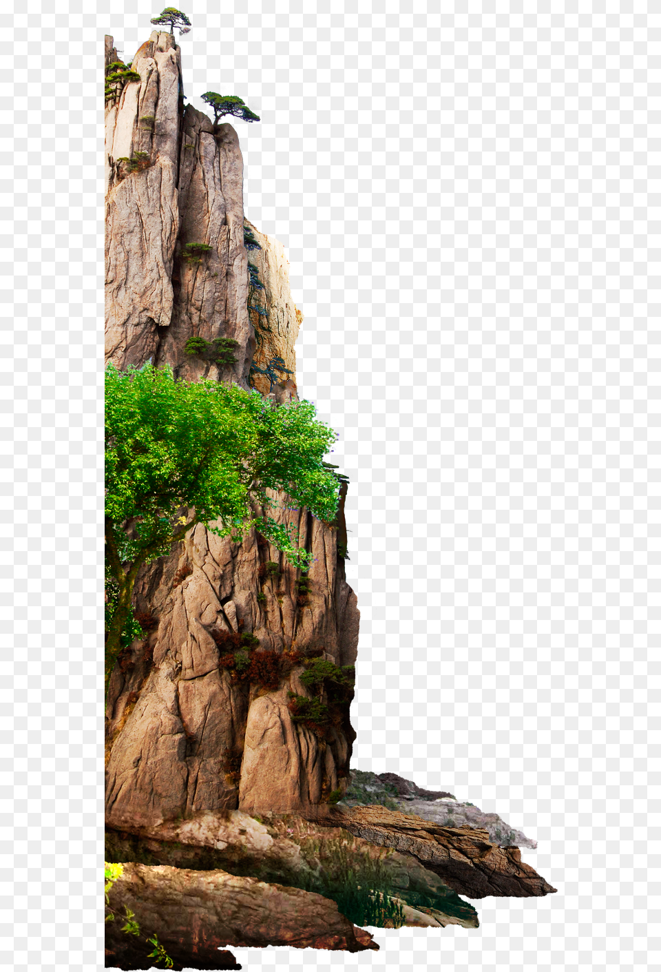 Nature Trees Rock Mountain Brown Big Tall Effect Picsart Nature Hd, Cliff, Outdoors, Plant, Tree Free Png Download