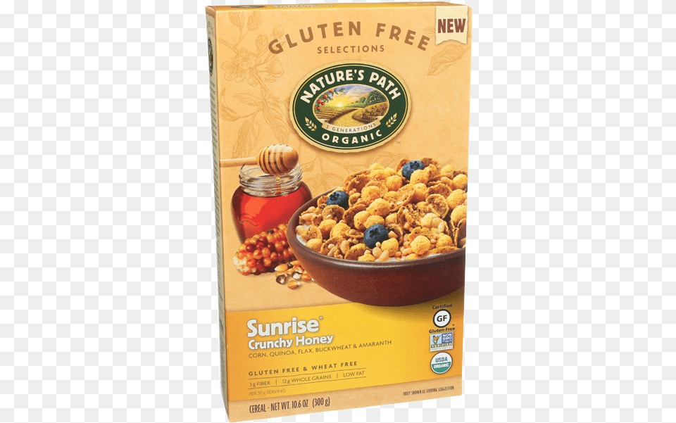 Natures Path Sunrise Crunchy Honey Cereal Box 10 Nature39s Path Cereal Honey, Food, Advertisement, Produce Png Image