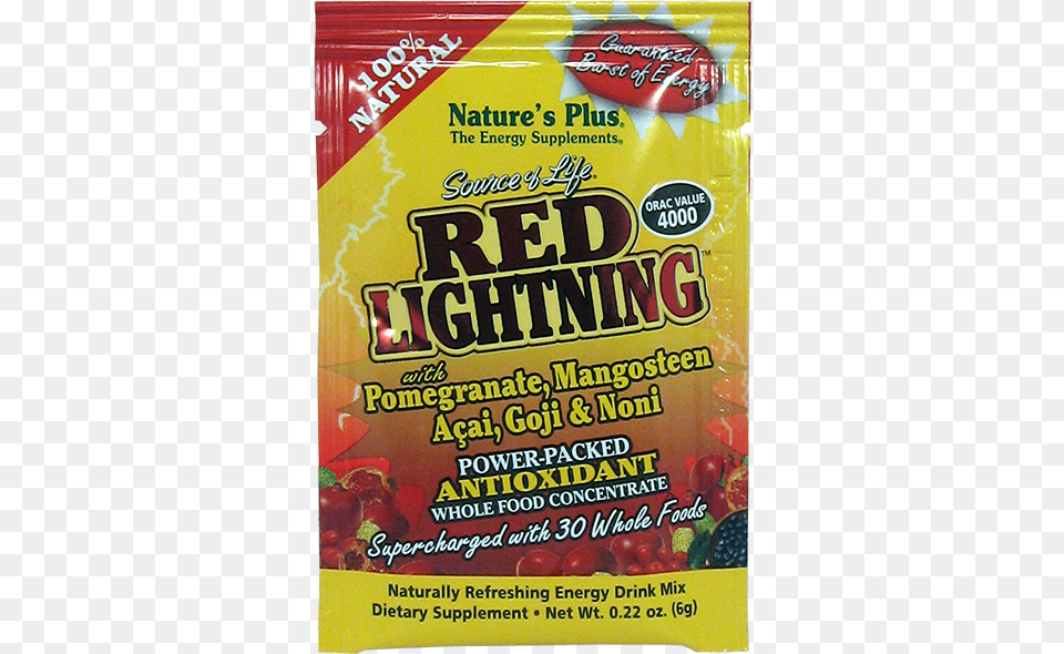 Natures Plus Source Of Life Red Lightning Packet, Food, Sweets, Advertisement, Candy Png