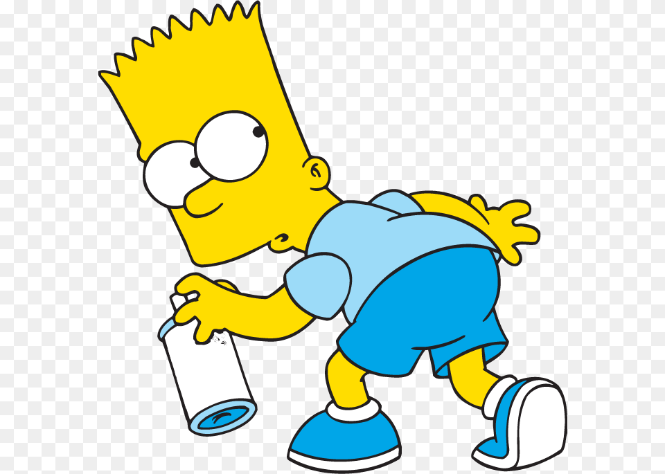 Naughty Bart Simpson Clipart2 Bart Simpson Con Aerosol, Cleaning, Person, Cartoon, Baby Free Png Download