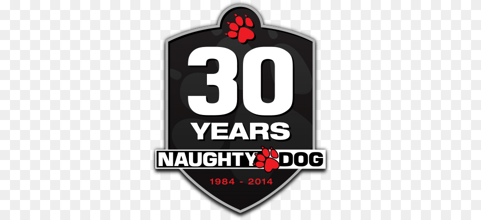 Naughty Dog 30 Years Naughty Dog, Logo, Symbol Png Image