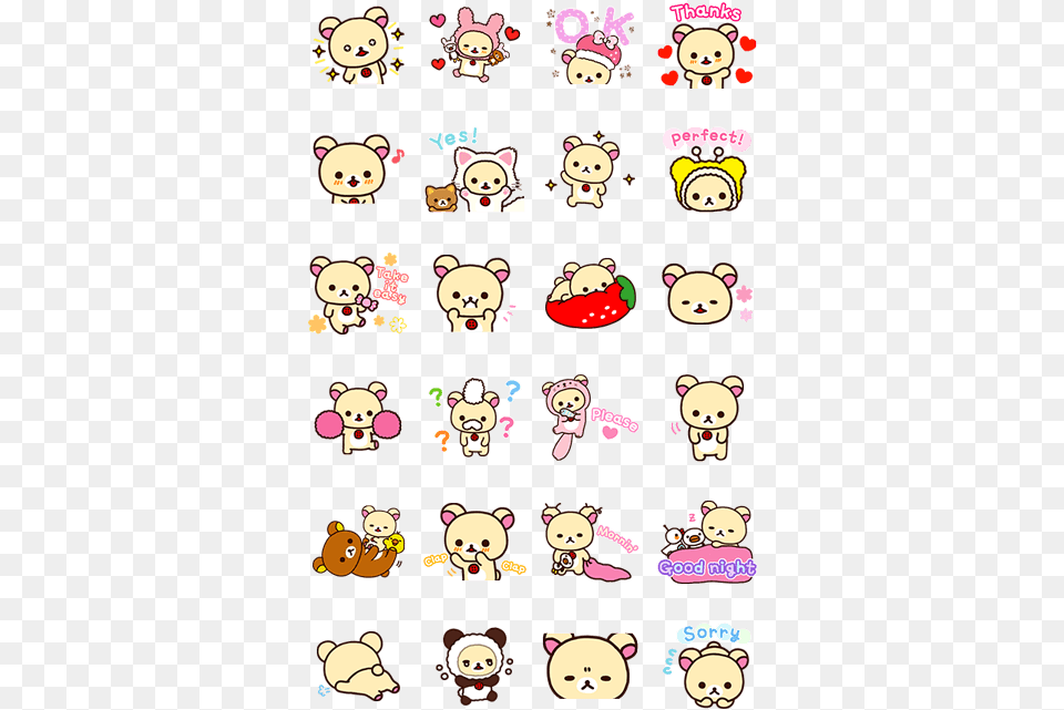 Naughty Korilakkuma Korilakkuma Line Stickers, Animal, Bear, Mammal, Wildlife Free Png