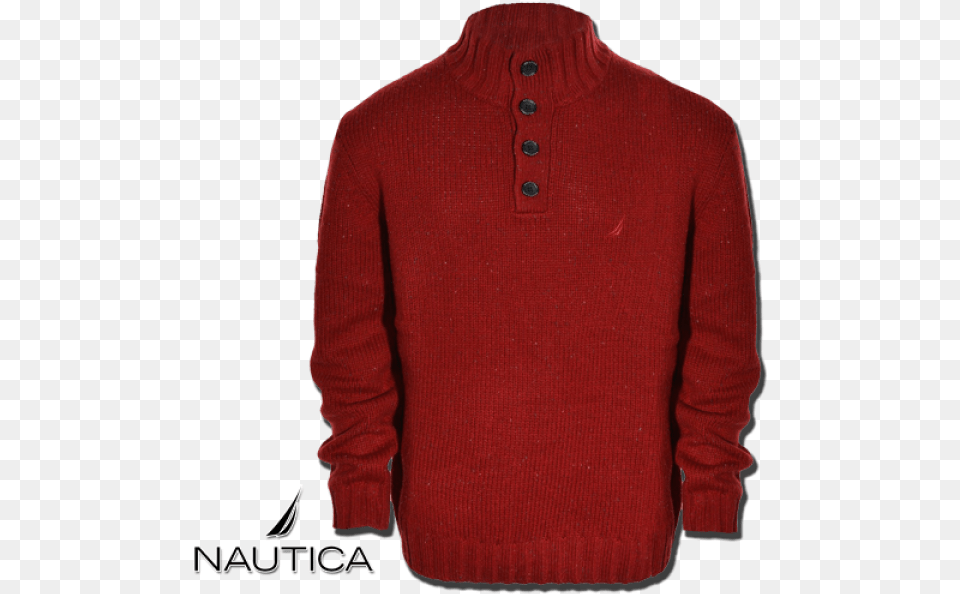 Nautica Mens Lofty Solid Button Mock Sweater Cardigan, Clothing, Knitwear Free Png
