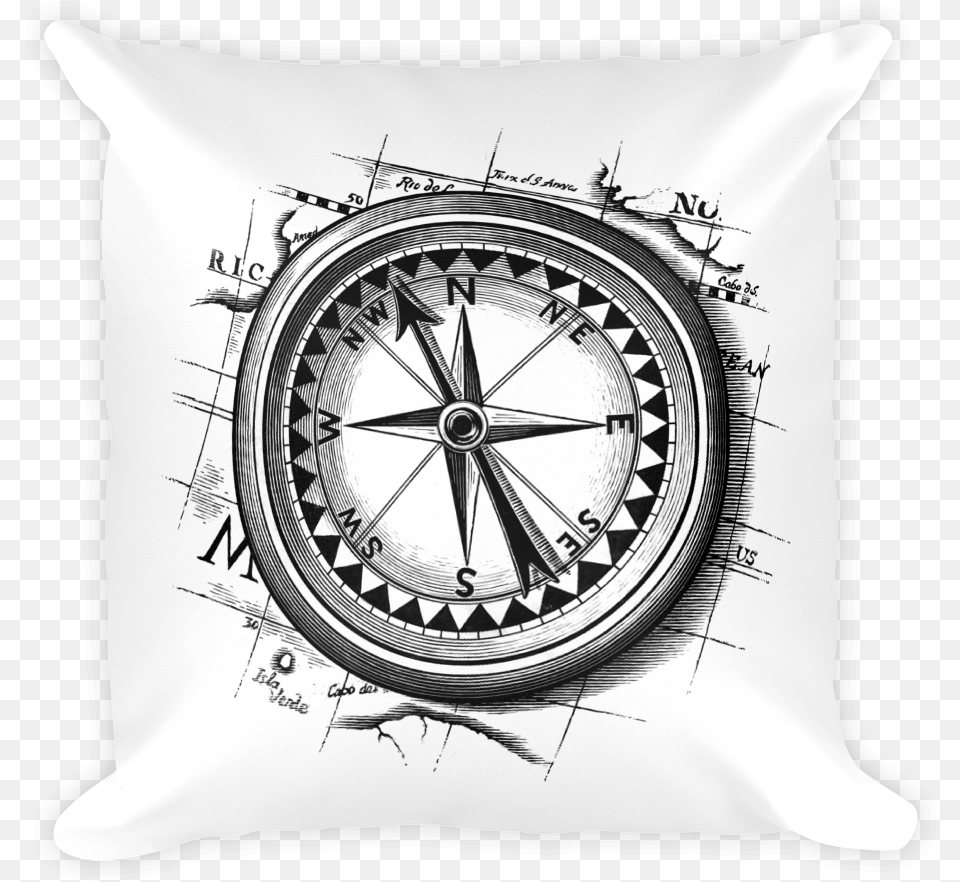 Nautical Compass Pillow 222 Fifth Pts Slice Of Life Nautical Compass Salad, Machine, Wheel Free Transparent Png