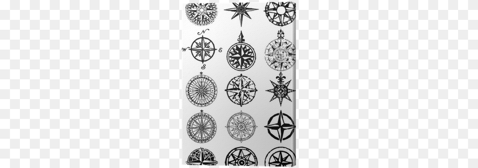 Nautical Compass Vector Grunge Collection Canvas Print Compass Mandala Tattoo Back Free Png