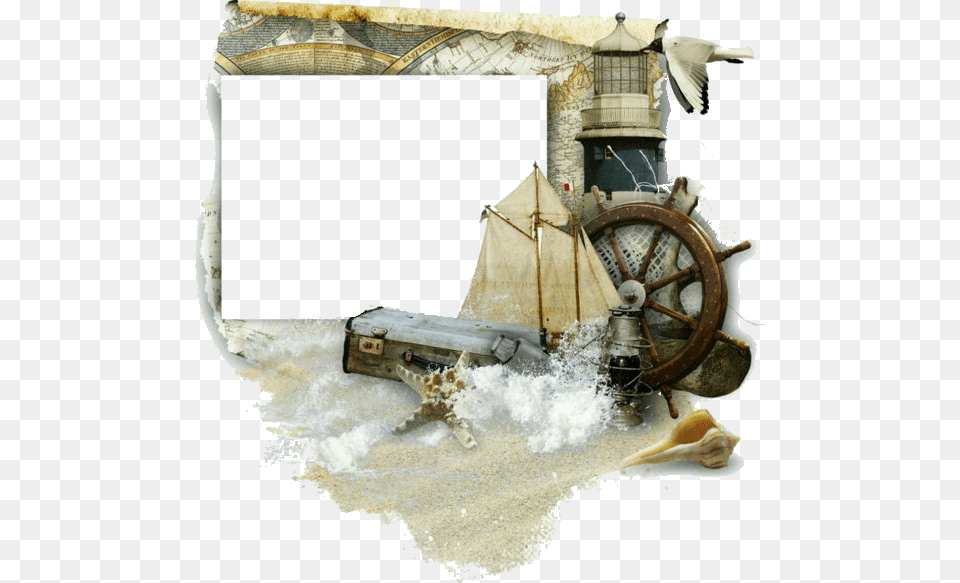 Nautical Frame Nautical Frame Transparent, Machine, Wheel, Cannon, Weapon Free Png