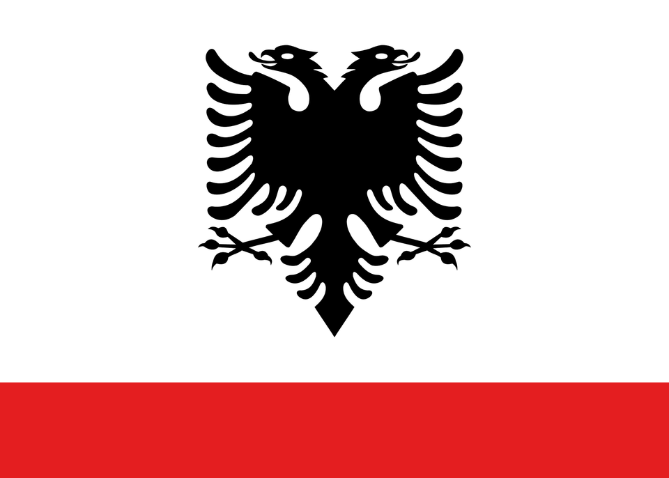 Naval Ensign Of Albania Clipart, Emblem, Symbol, Animal, Bird Free Png