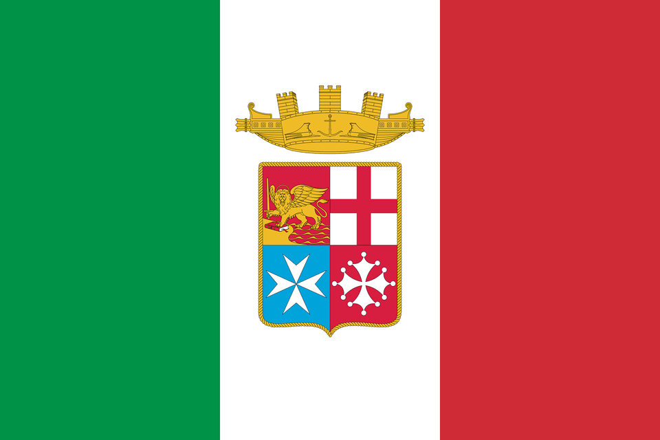 Naval Ensign Of Italy Clipart, Logo, Animal, Bird Free Png