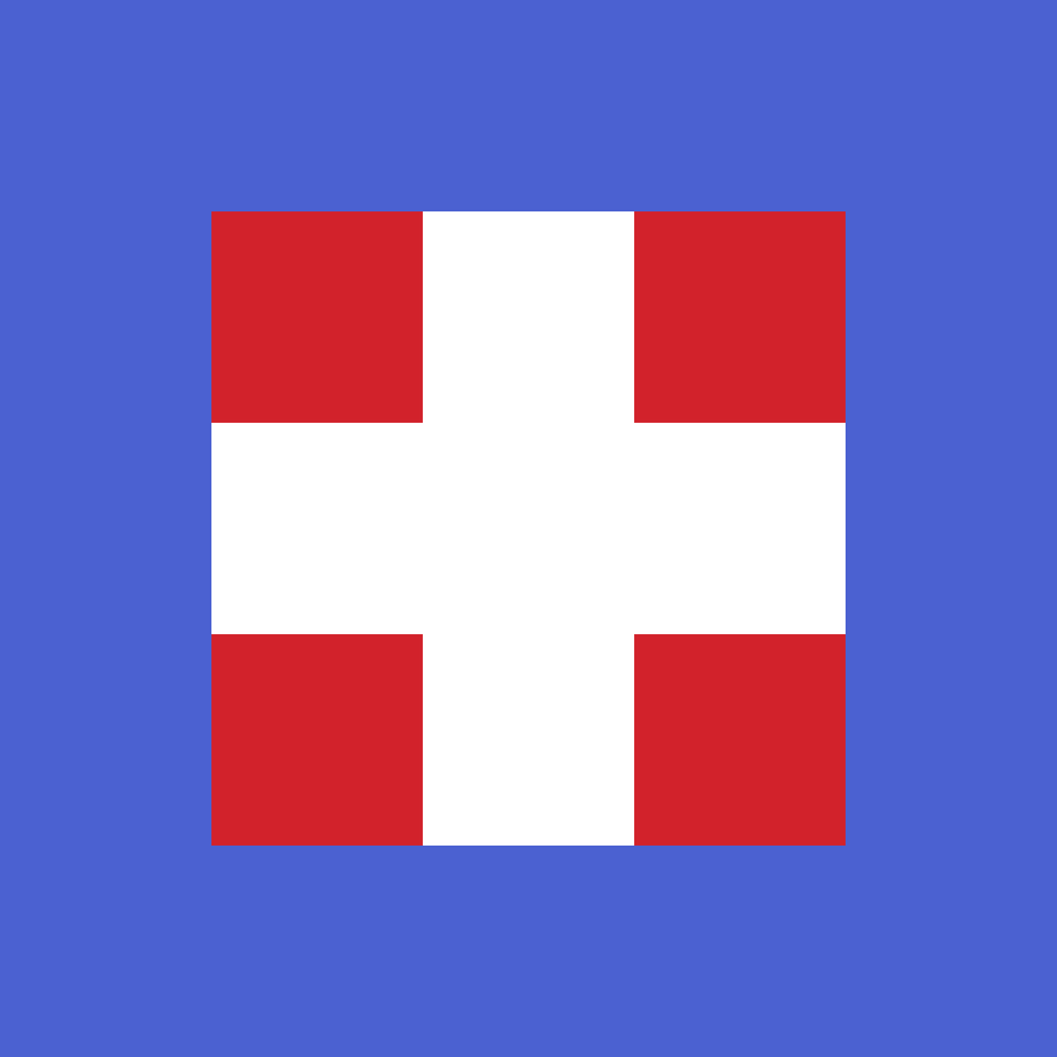 Naval Jack Of Italy 1879 Ca 1900 Clipart, Logo, First Aid, Symbol, Red Cross Png Image
