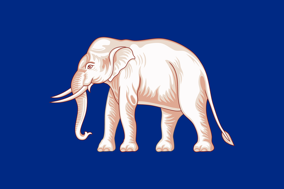 Naval Jack Of Siam 1855 Clipart, Animal, Elephant, Mammal, Wildlife Free Png