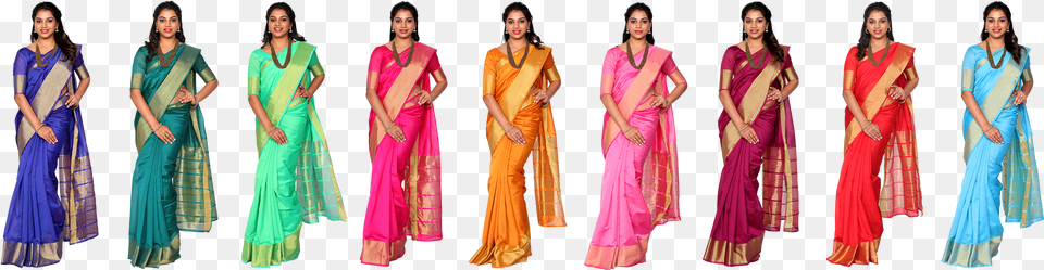 Navarathri 9 Silk Cotton Saree Collectionstitle Navratri Nine Colours Sarees, Adult, Female, Person, Woman Png