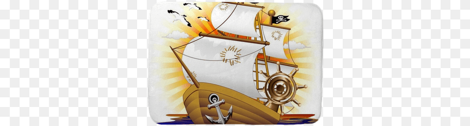 Nave Pirata Cartoon Pirate Ship Vector Bath Mat Pixers Piracy, Boat, Sailboat, Transportation, Vehicle Free Png