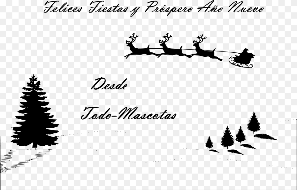 Navidad Todo Mascotas Santa Sleigh Background, Gray Free Png