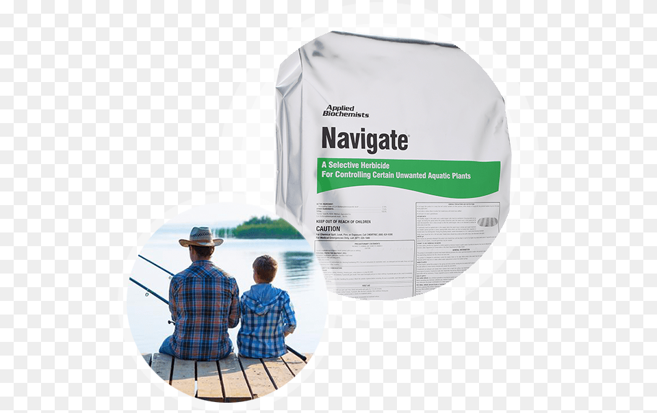 Navigate Selective Herbicide Bag With Lake And Father Cargadas De Boca A River, Waterfront, Advertisement, Water, Poster Png
