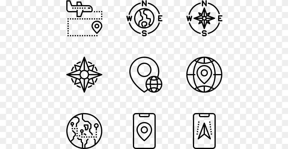 Navigation Hand Drawn Icon, Gray Free Png