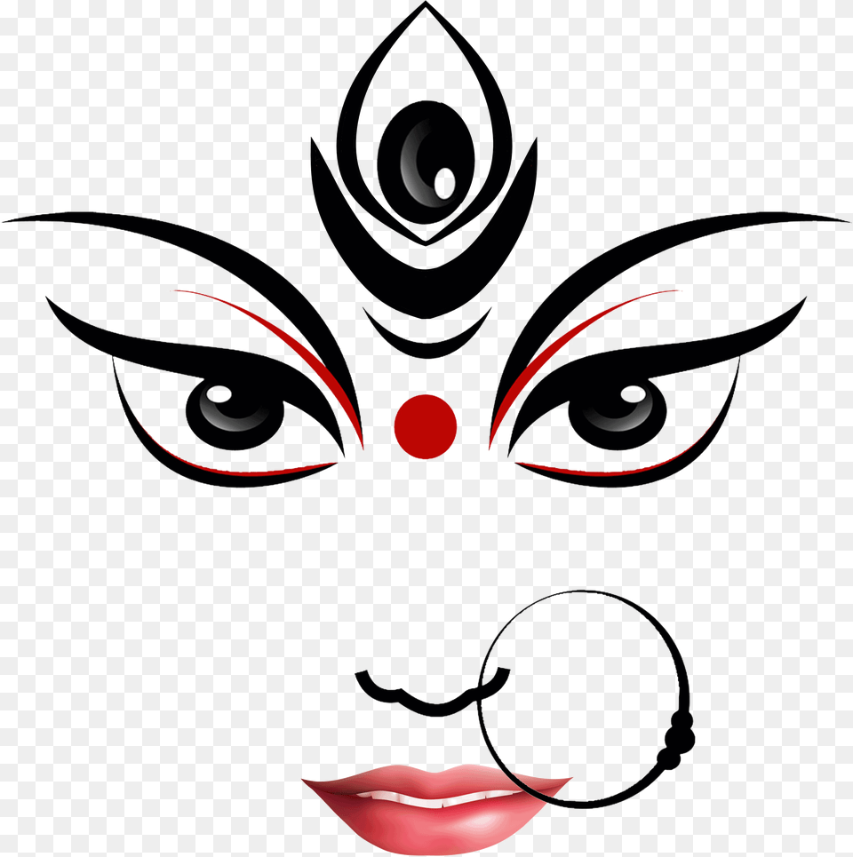 Navratri Clipart Durga Maa Face Drawing, Adult, Female, Person, Woman Png