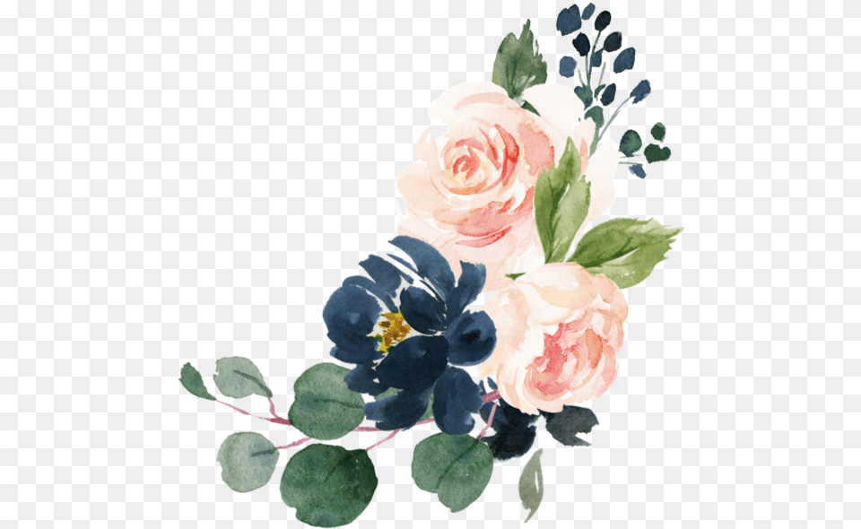 Navy And Blush Flowers, Art, Plant, Pattern, Graphics Free Png