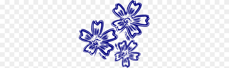 Navy Blue Flowers Clip Art For Web, Pattern, Embroidery, Flower, Plant Free Png Download