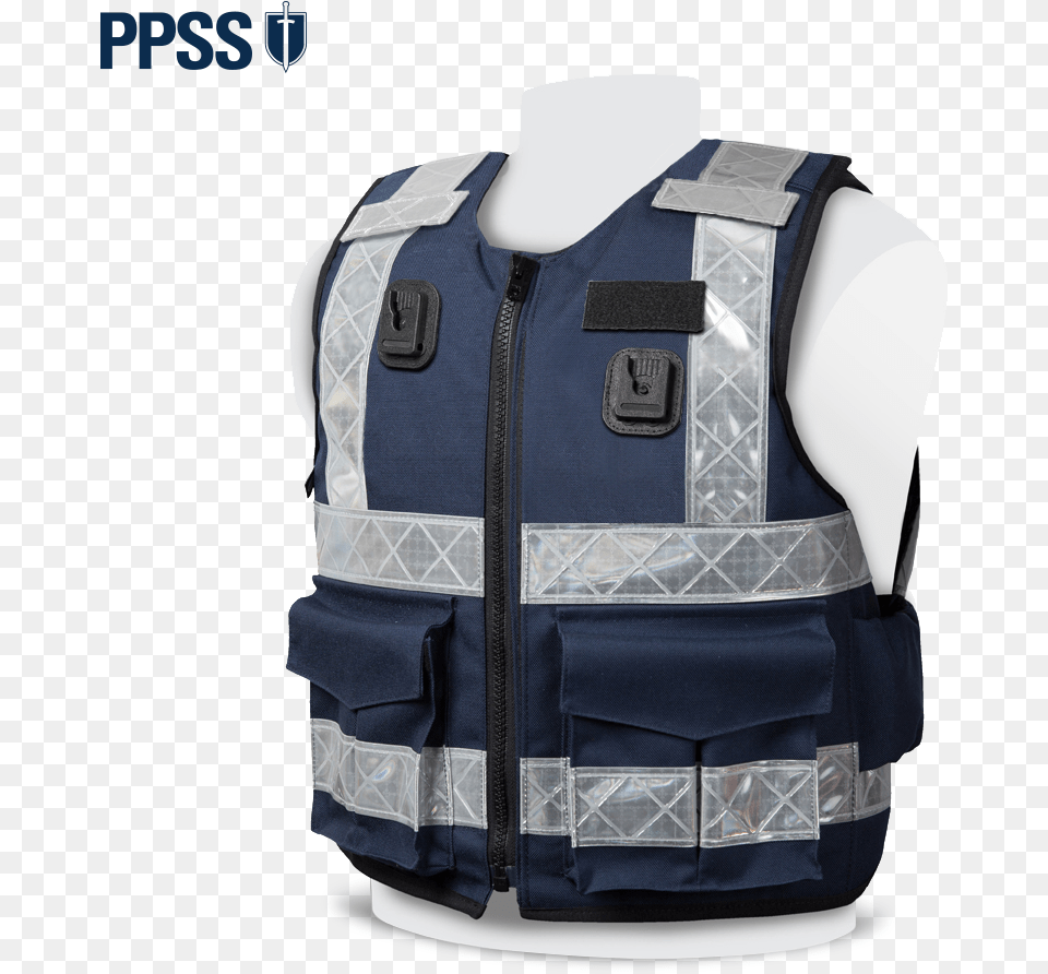 Navy Blue Reflective Vest, Clothing, Lifejacket Free Png