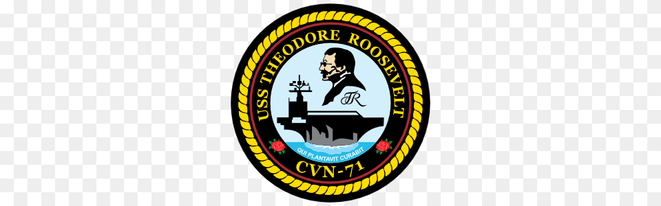 Navy Carrier Ship Cvn Uss Theodore Roosevelt Sticker, Logo, Symbol, Badge, Emblem Png
