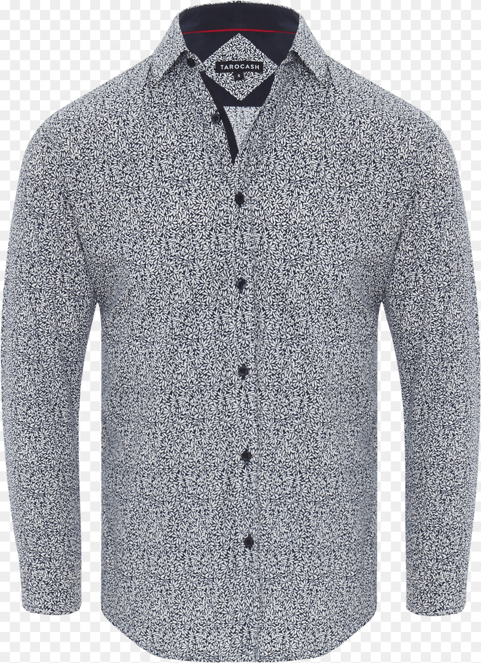 Navy Chance Print Shirt Long Sleeved T Shirt Png