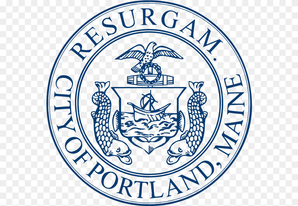 Navy City Of Portland Maine Logo, Emblem, Symbol, Badge Free Png