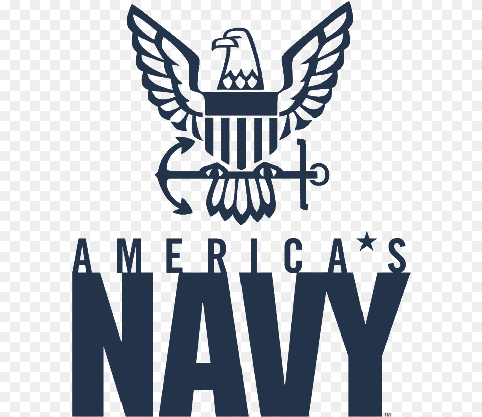 Navy Eagle Logo Youth T Shirt Us Navy, Emblem, Symbol Free Png