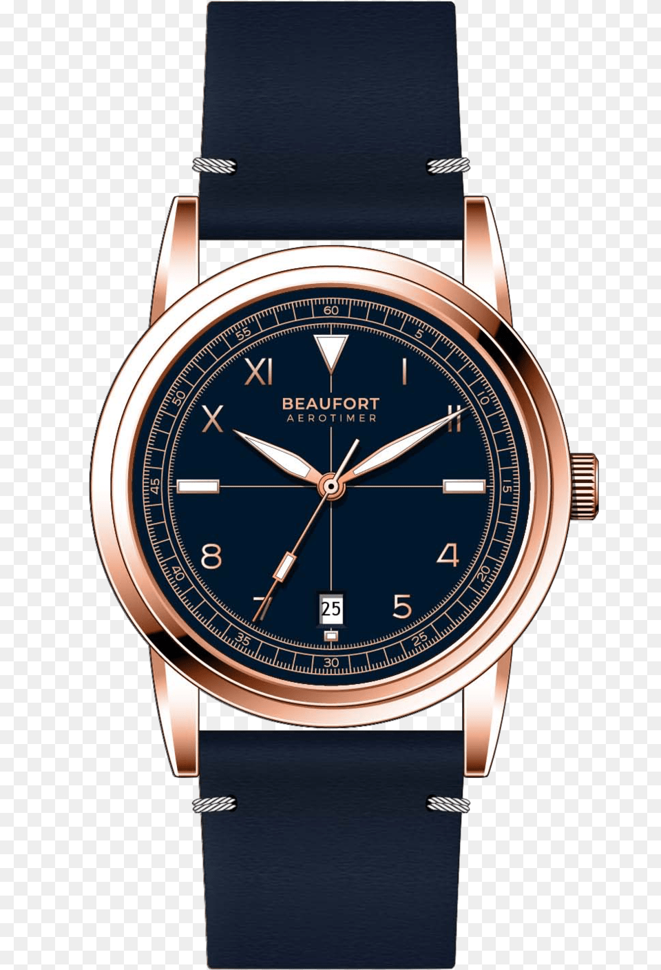 Navy Gilt Rose Gold Automatic Watch, Arm, Body Part, Person, Wristwatch Free Png
