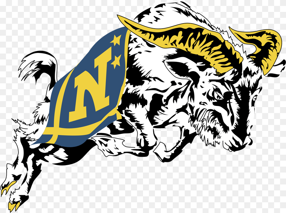 Navy Midshipmen Logo Transparent Navy Football, Animal, Buffalo, Mammal, Wildlife Free Png Download