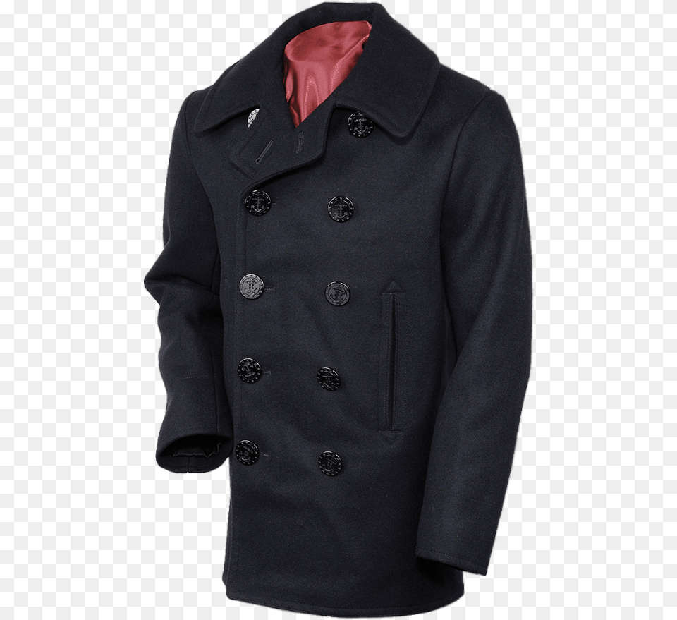Navy Pea Coat Duffel Coat, Clothing, Overcoat, Jacket, Trench Coat Png Image
